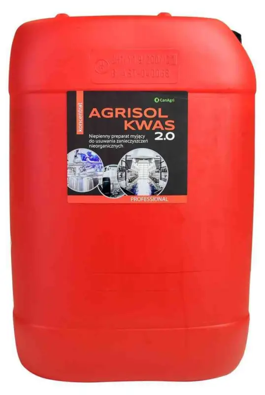 Ekspresowa dostawa Kwaśny preparat myjący Agrisol Kwas 2.0, 24 kg, Can Agri