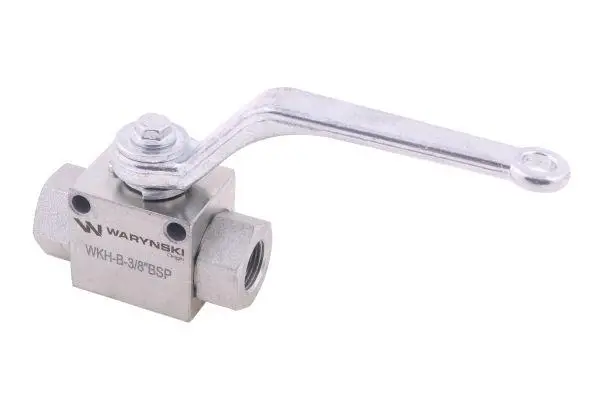 Zawór kulowy hydrauliczny 2-drogowy 2/2 - 3/8"BSP z otworami mocującymi 500 bar Waryński Taniej