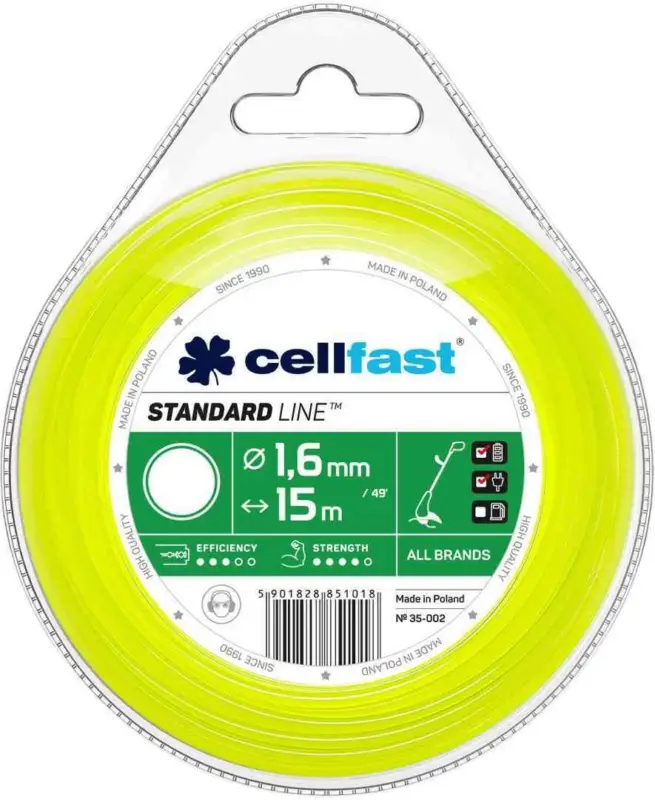 Do wyczerpania zapasów 35-002 ŻYŁKA TNĄCA OKRĄGŁA 1,6/15m STANDARD CELLFAST /A/