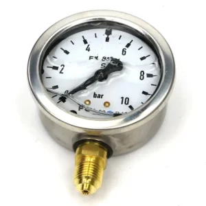 Darmowy zwrot Manometr glicerynowy M63 0-10 bar dolne przyłącze G1/4" POLMO