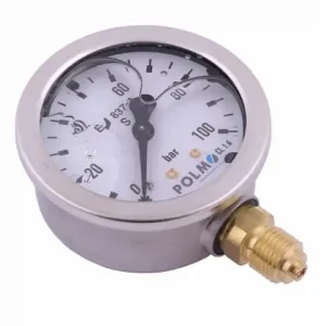 Manometr glicerynowy M63 0-100 bar dolne przyłącze G1/4" POLMO Tylko dziś