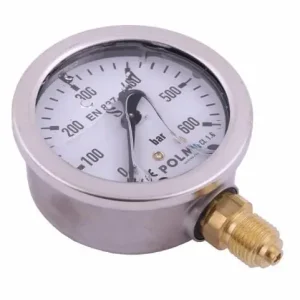 Premium Manometr glicerynowy M63 0-600 bar dolne przyłącze G1/4" POLMO