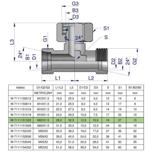 Zamów teraz Trójnik hydrauliczny symetryczny metryczny BAB M22x1.5 15L (XEVT) Waryński ( sprzedawane po 5 )
