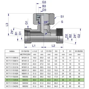 Bestseller Trójnik hydrauliczny symetryczny metryczny BAB M36x2 28L (XEVT) Waryński