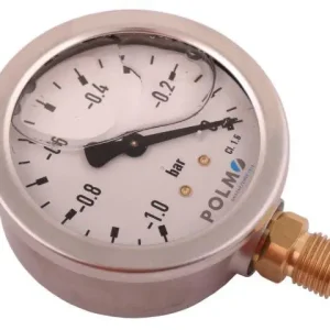Super okazja Wakuometr glicerynowy M63 (-1 do 0 bar) dolne przyłącze G1/4" POLMO