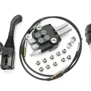 Dodaj do koszyka Zestaw do Ładowacz TUR -Rozdzielacz 80L 2-sekcyjny + Elektrozawór + Joystick z przyciskiem + Elementy złączne + Linki na kulkę 1500mm VOIMA