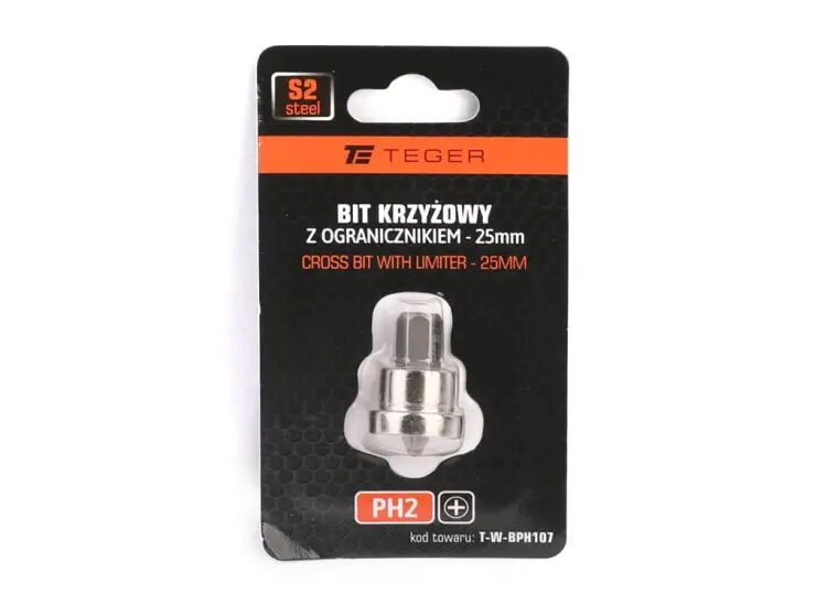 Bit krzyżowy PH 2x25 mm - z ogranicznikiem głębokości, S2, Teger Wybór klientów
