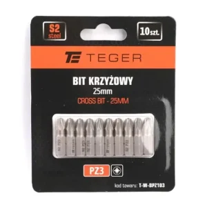 Hit cenowy Bit krzyżowy PZ 3x25 mm, (10 szt), S2, Teger