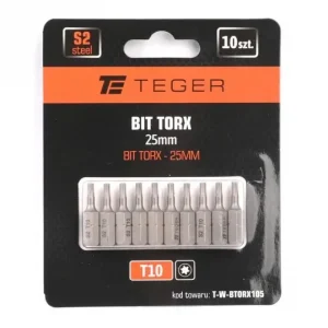 Oferta Bit TORX T10x25 mm, (10 szt), S2, Teger