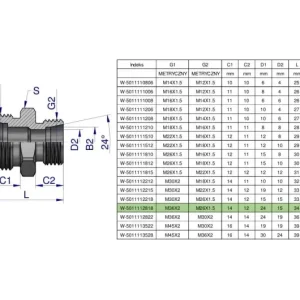 Złączka hydrauliczna redukcyjna metryczna BB M36x2 28L / M26x1.5 18L (XG) Waryński Wysoka jakość