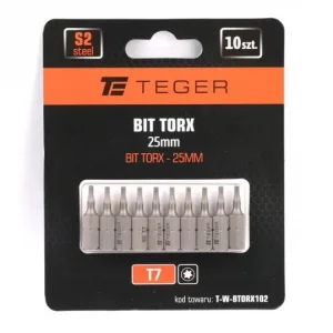 Promocja Bit TORX T7x25 mm, (10 szt), S2, Teger