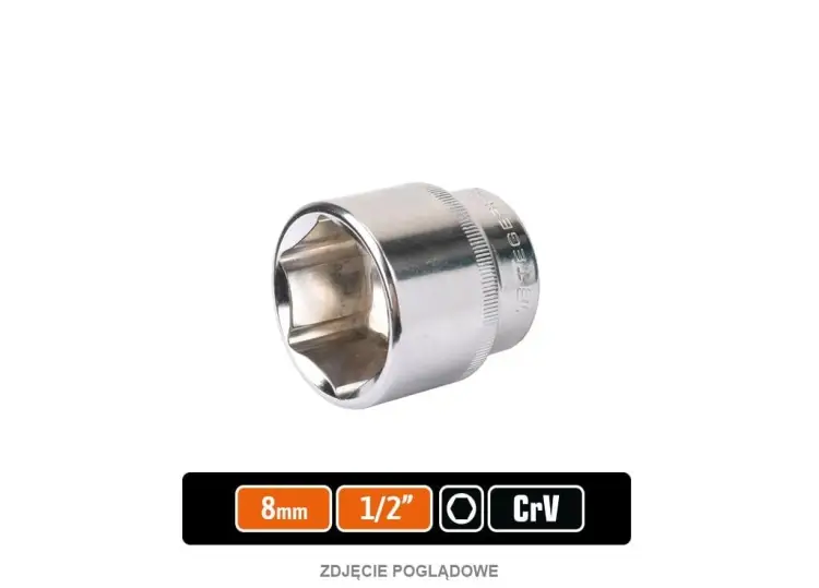 Klucz nasadowy 1/2" sześciokątny 8 mm, CR-V, Teger Ostatnia szansa