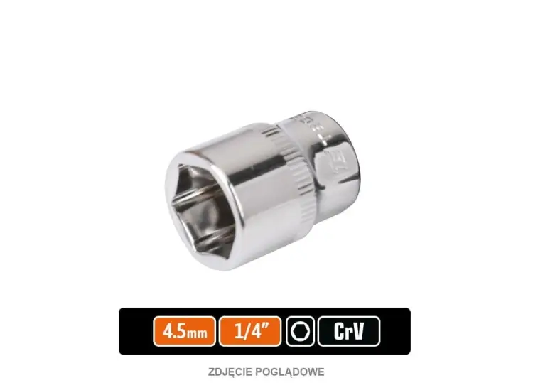 Klucz nasadowy 1/4" sześciokątny 4.5 mm, CR-V, Teger Wyjątkowa oferta