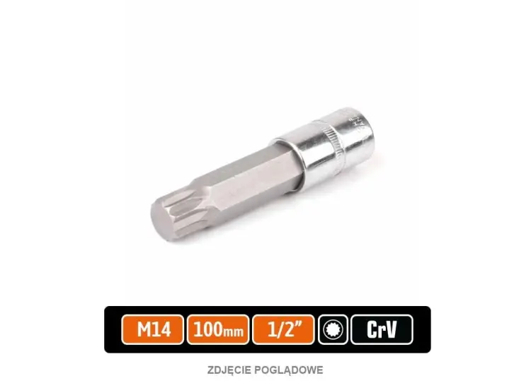 Tylko do końca tygodnia Klucz nasadowy 1/2" z bitem SPLINE M14x100 mm, S2/CR-V, Teger