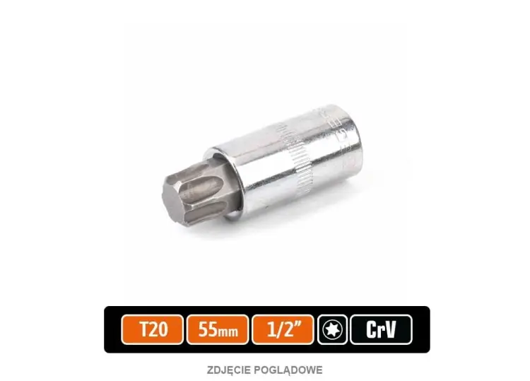 Super okazja Klucz nasadowy 1/2" z bitem TORX T20x55 mm, S2/CR-V, Teger