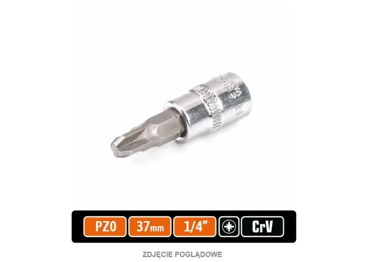 Klucz nasadowy 1/4" z bitem PZ 0x37 mm, S2/CR-V, Teger Ostatnie sztuki