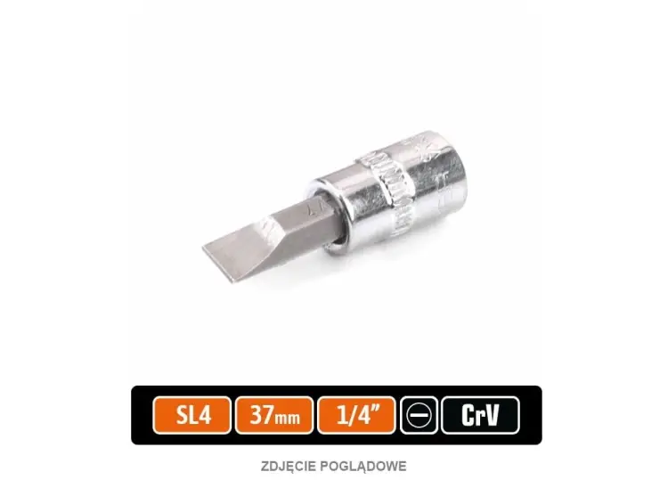 Hit cenowy Klucz nasadowy 1/4" z bitem SL 4x37 mm, S2/CR-V, Teger
