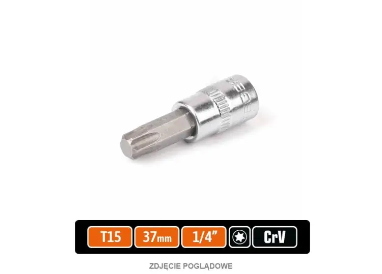 Sprawdź teraz Klucz nasadowy 1/4" z bitem TORX T15x37 mm, S2/CR-V, Teger
