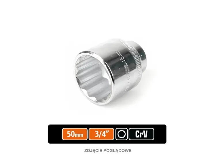 Klucz nasadowy 3/4" dwunastokątny 50 mm, CR-V, Teger Najlepsza cena