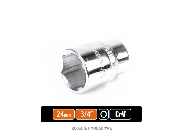 Klucz nasadowy 3/4" sześciokątny 24 mm, CR-V, Teger Wysoka jakość