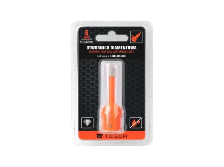 Otwornica diamentowa z uchwytem M14/8 mm / TEGER Rabat