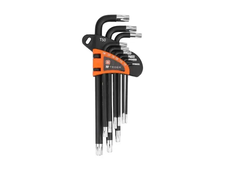 Zestaw kluczy imbusowych, TORX T10-T50 - DŁUGIE 9szt, Teger Wysoka jakość
