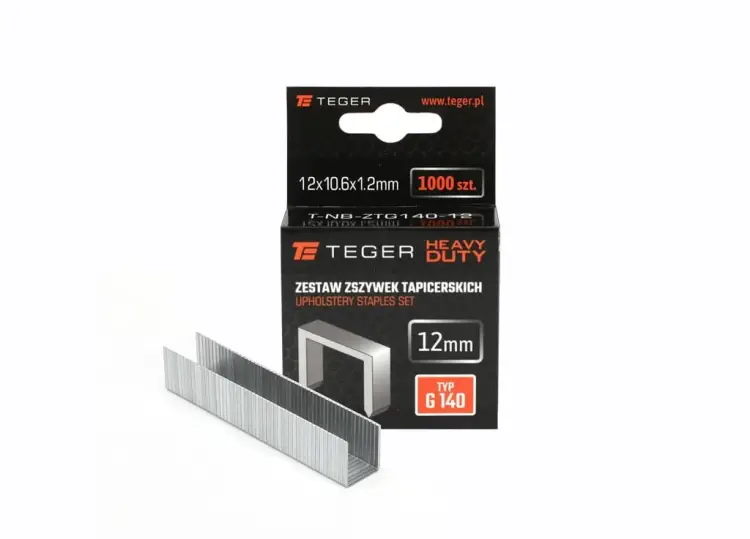 Popularny Zestaw zszywek tapicerskich HEAVY DUTY (typ G/140) 12/10,6/1,2mm / 1000 szt / TEGER