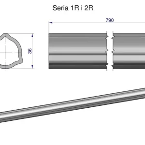 Zniżka Rura wewnętrzna Seria 2R, rura zewnętrzna Seria 1R do wału 910 przegubowo-teleskopowego 36x3.2 mm 790 mm WARYŃSKI