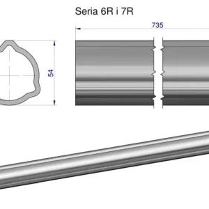 Zamów teraz Rura zewnętrzna Seria 6R i 7R do wału 860 przegubowo-teleskopowego 54x4 mm 735 mm WARYŃSKI