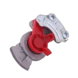 Premium Złącze przewodów powietrza Ciągnik Przyczepa dwuobwodowe (twarde bez zaworu) x501200 Euro 16x1.5 czerwone POLMO