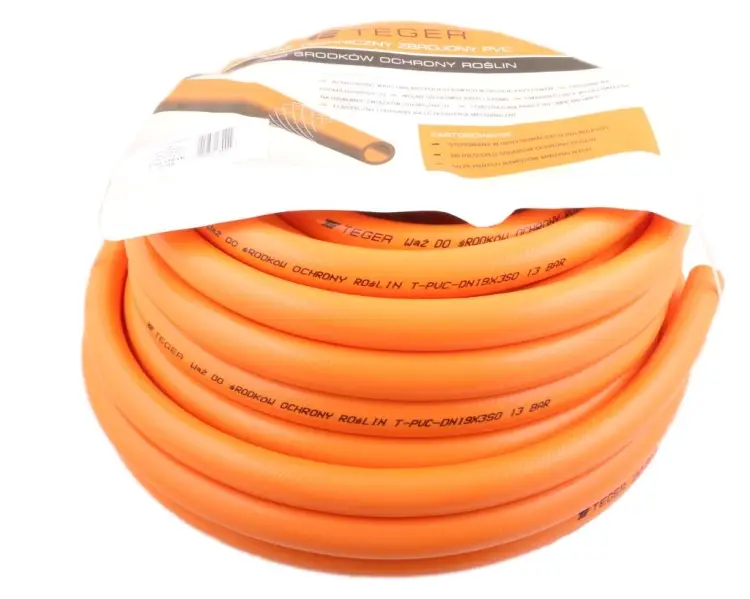 Wąż do środków ochrony roślin (do opryskiwaczy) zbrojony PVC 19X3.5 15bar TEGER (sprzedawane po 25m) Promocja